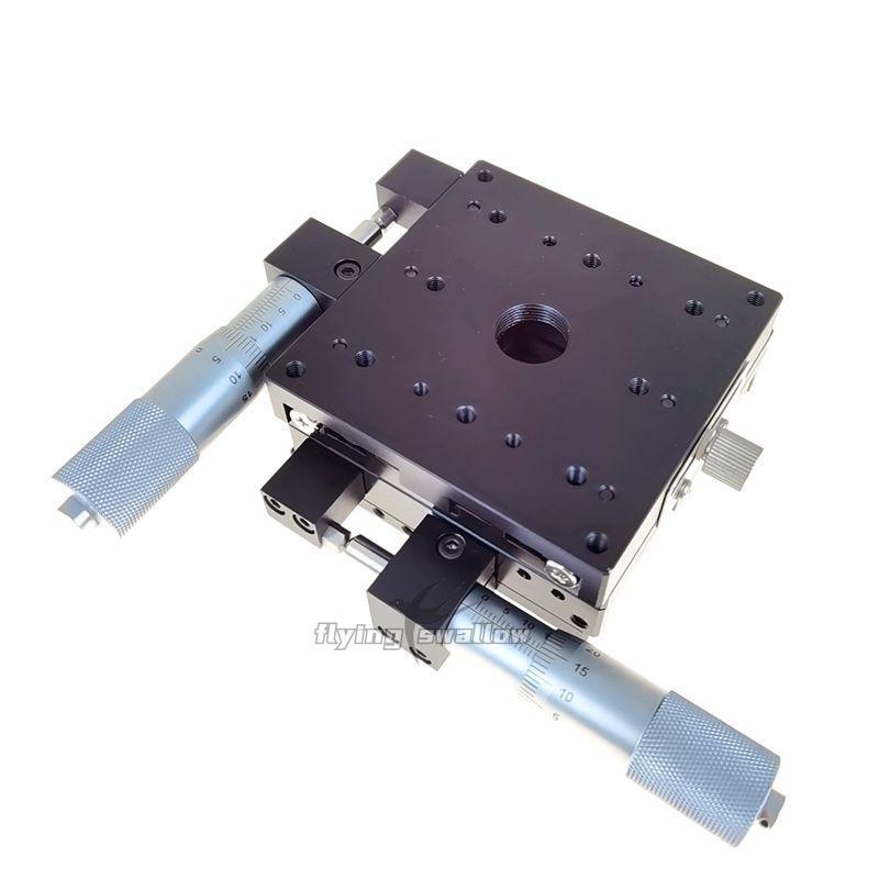 XY Micrometer Fine Tuning Platform Manual Tuning Roller Linear Stage 80*80*40mm