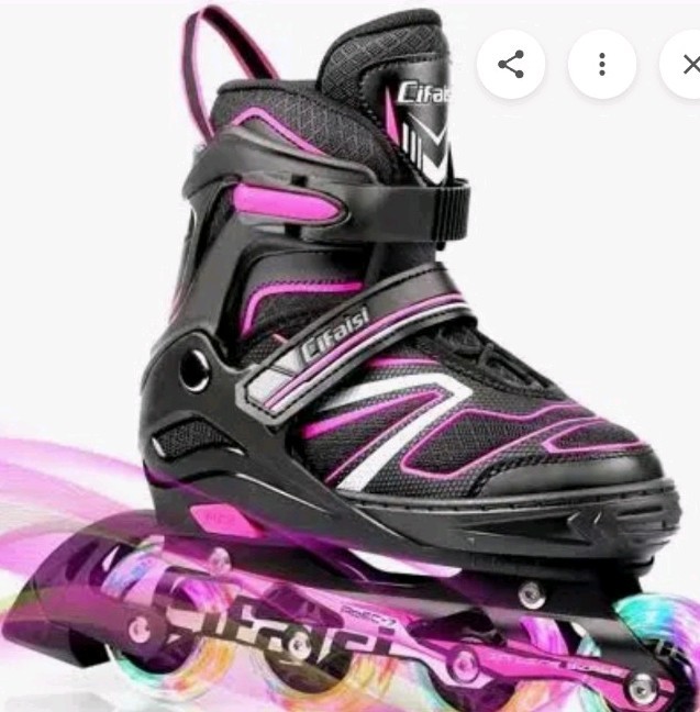 Cifaisi Adjustable Inline Skates with Illuminating Wheels kids M. (3-6 year old)