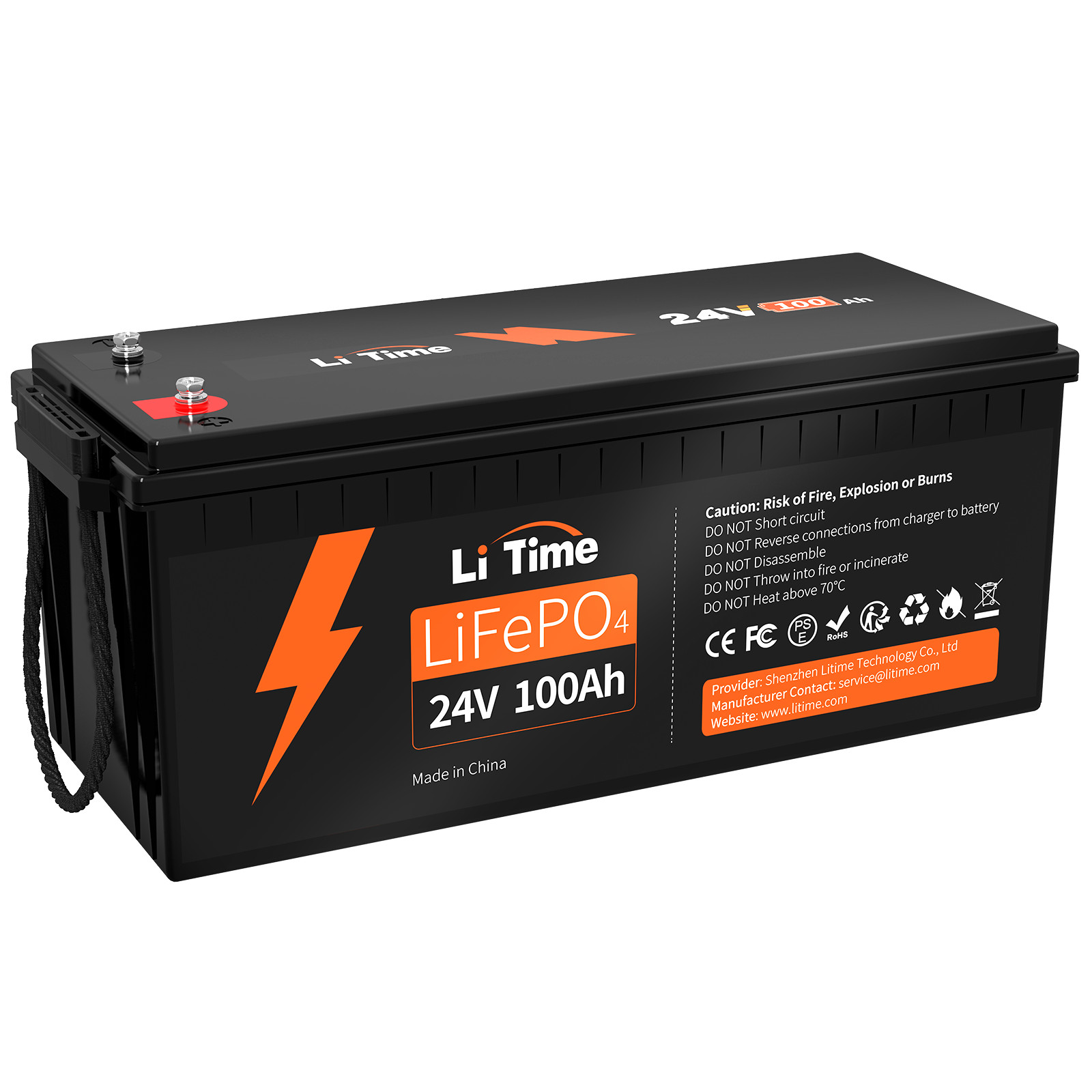 Litime 24V 100Ah LiFePO4 Lithium Battery BMS Deep Cycle for Trolling Motor Boat