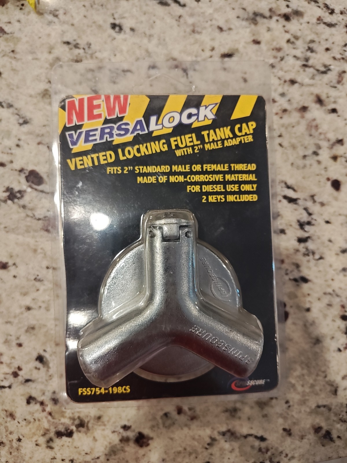 Flow Security Systems VersaLock | Vented Locking Fuel Tank Cap With Adapter 2"