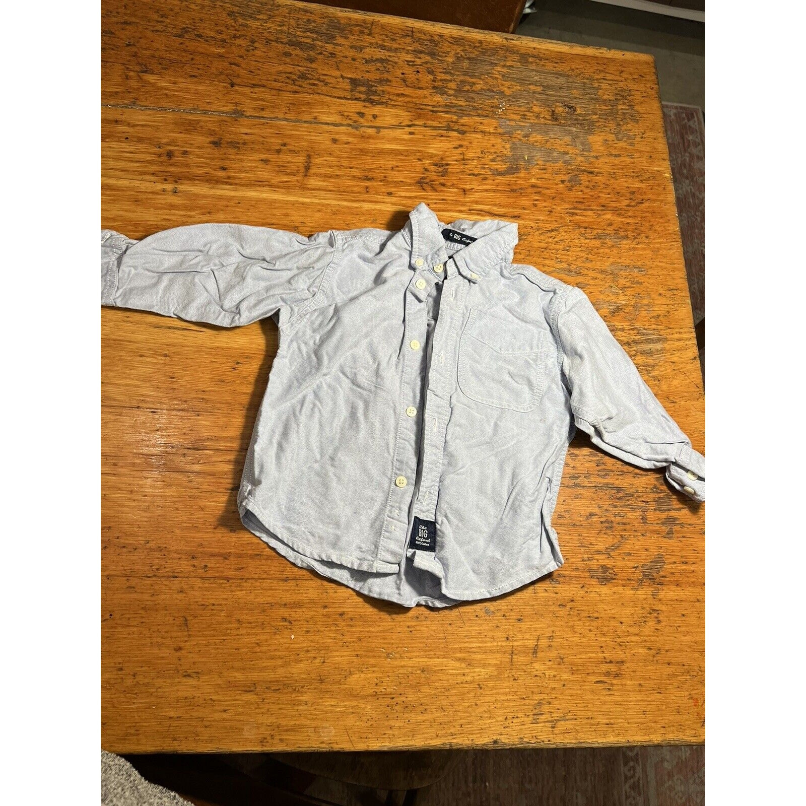 gap boys xxs button up light blue shirt