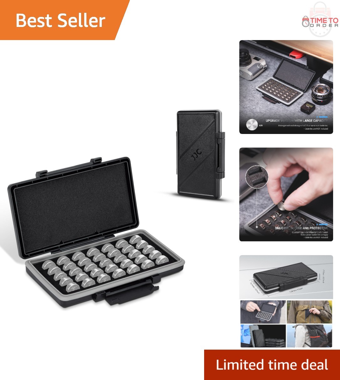 Coin Cell Battery Case Organizer Waterproof Compact Storage for LR44 AG13