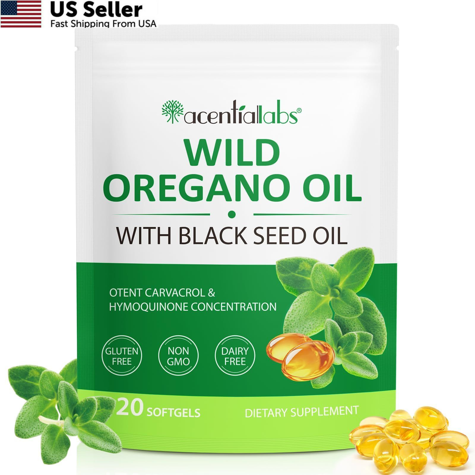 6000mg Oregano Oil Softgels with Black Seed 120 Count (Pack of 1)