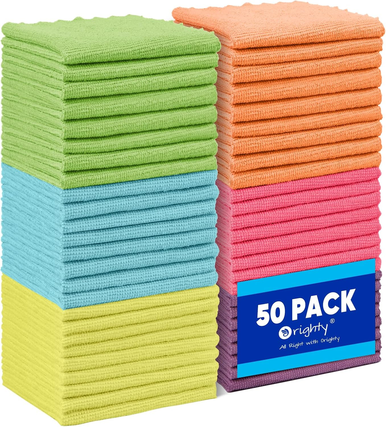 Microfiber Cleaning Cloths,50 Pack Microfiber Towels Bulk, Ultra-Soft & Absorben