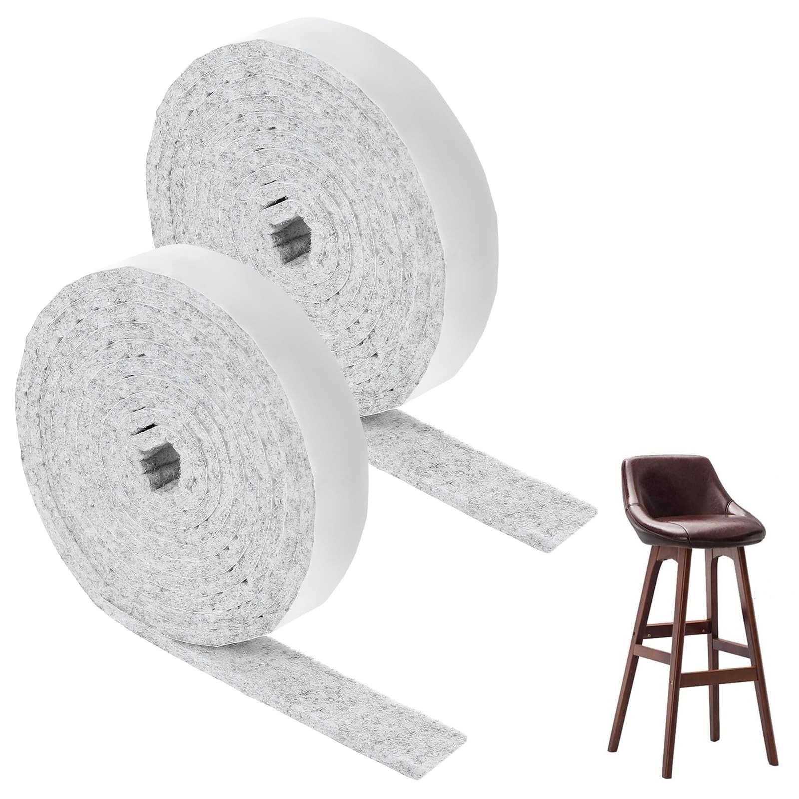 Non-Slip Felt Strips 2 Rolls Cuttable Adhesive Backing Felt Tape for DIY Project