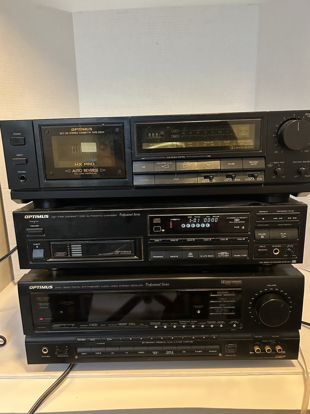Optimus Professional Series modular component stereo system perfectly working.