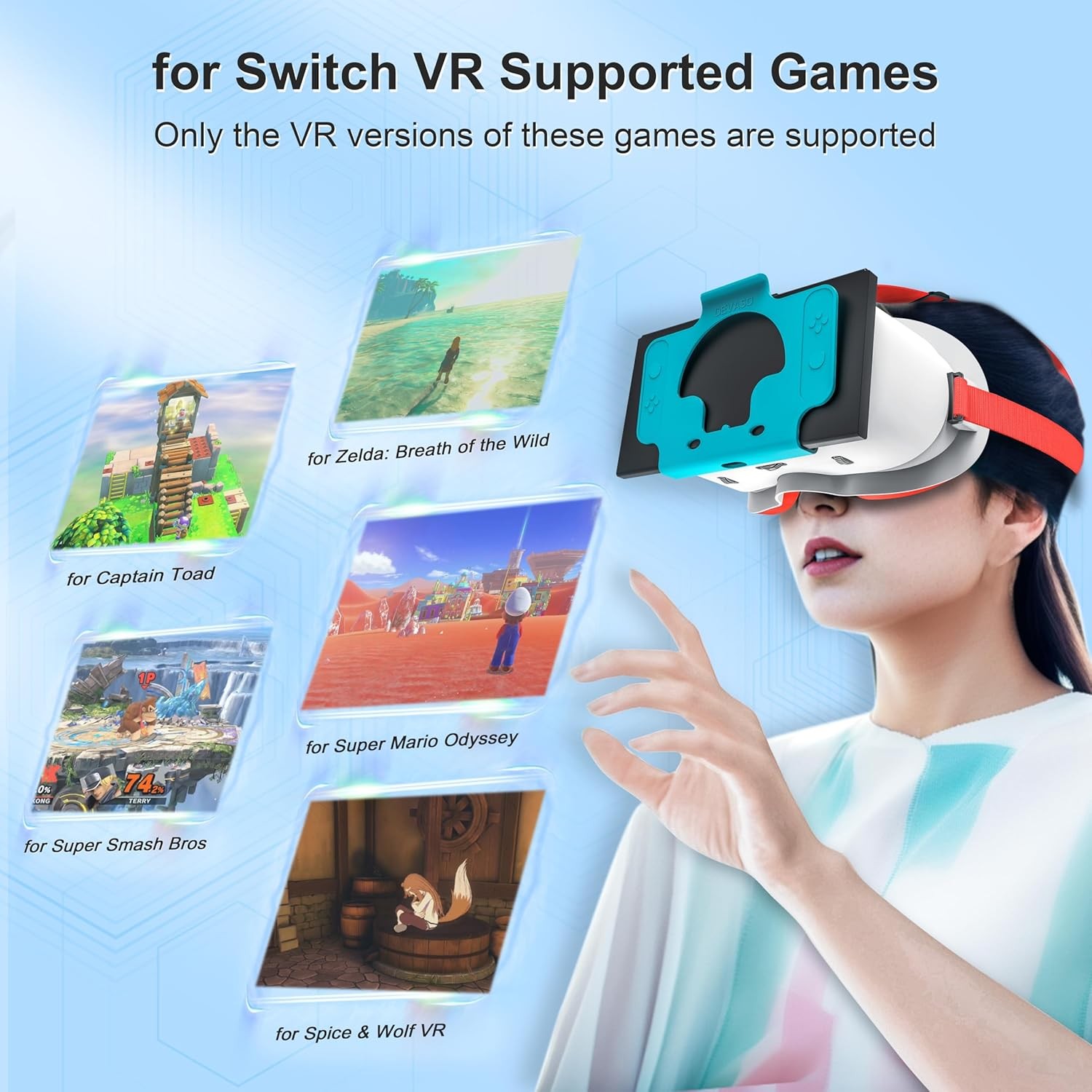HD Adjustable Lens VR Headset For Nintendo Switch & Switch OLED Labo VR Kit