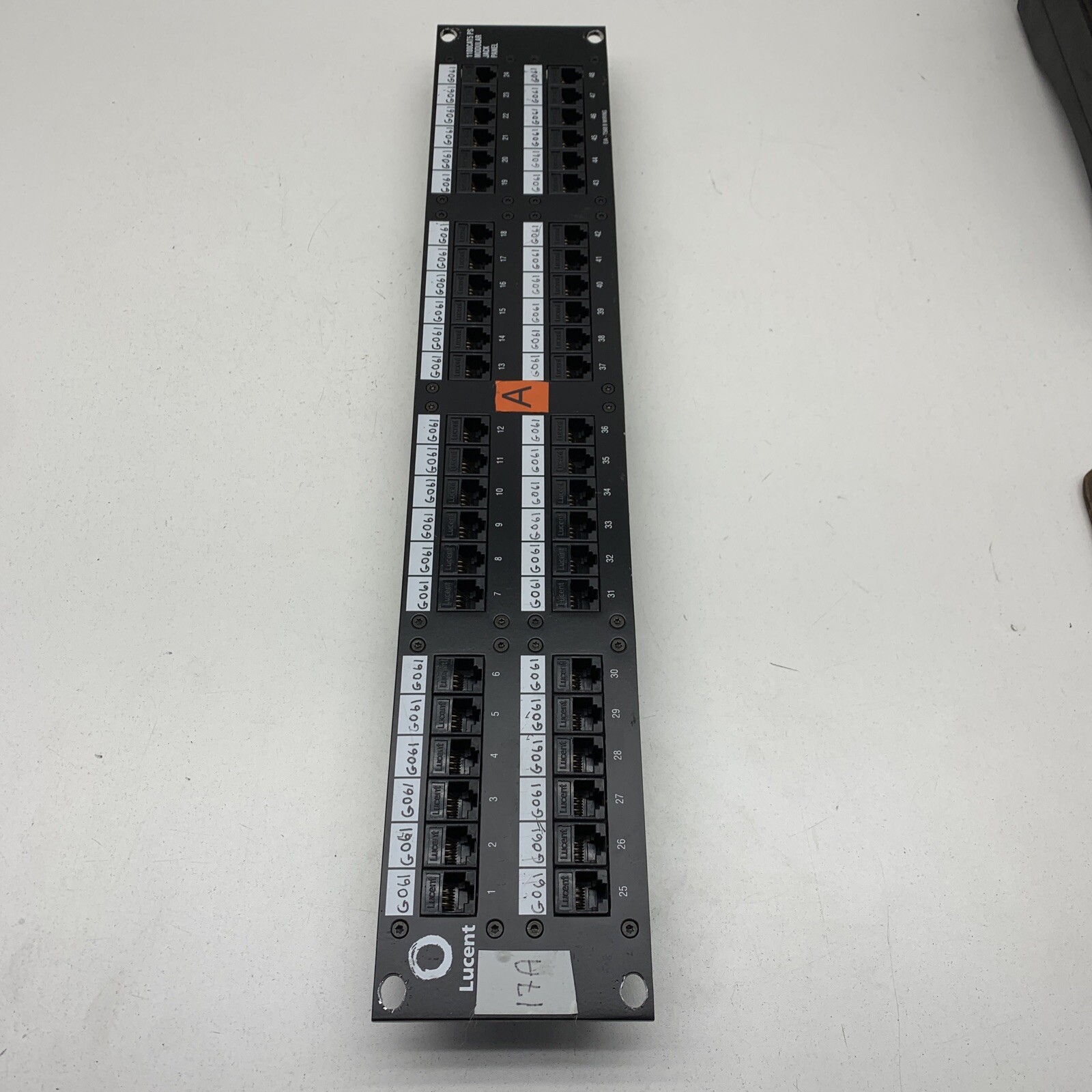 Lucent 1100CAT5-PS Modular Jack Patch Panel CAT5 RJ45 Ethernet 48-Port
