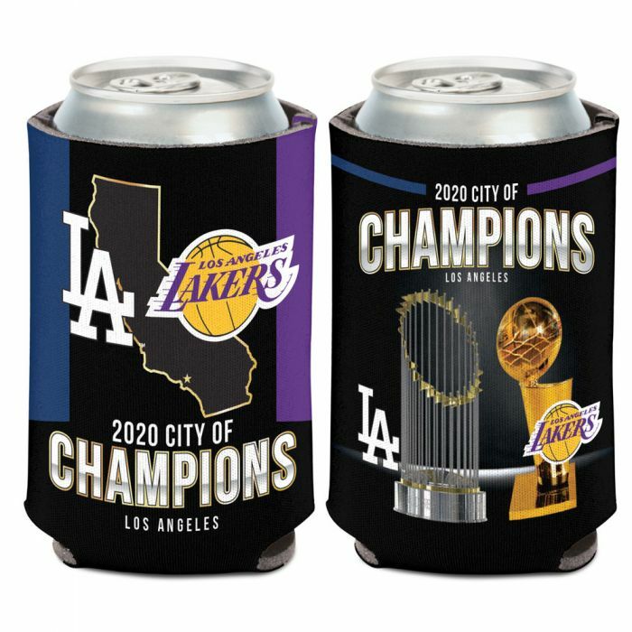 LOS ANGELES DODGERS LAKERS 2020 CITY OF CHAMPIONS CAN COOZIE KOOZIE COOLER