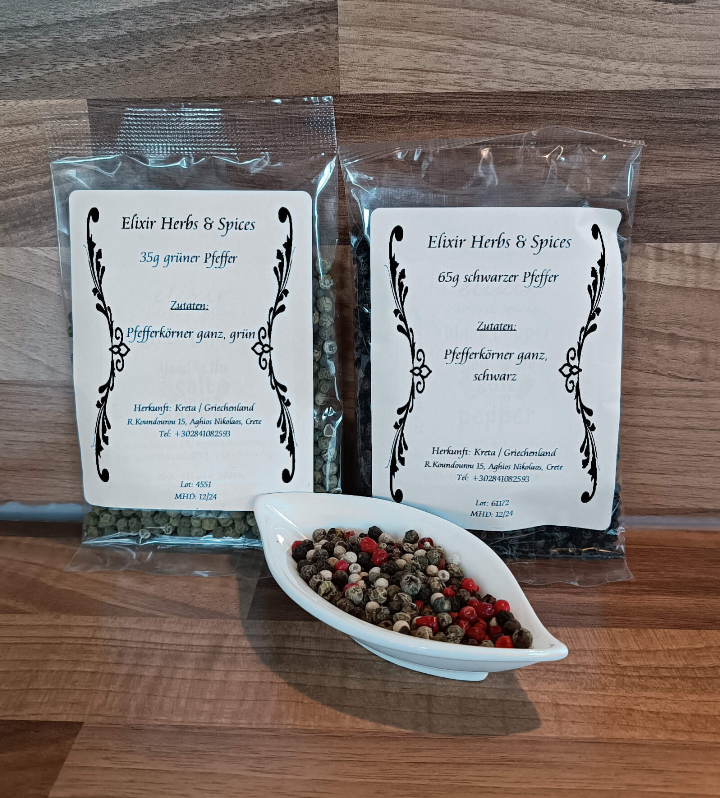 Whole Greek Peppercorns Green And Black Set Elixir Herbs & Spices #81