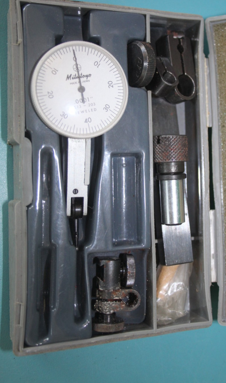 MITUTOYO 513-903 DIAL TEST INDICATOR + EXTRAS + CASE VTG TOOL