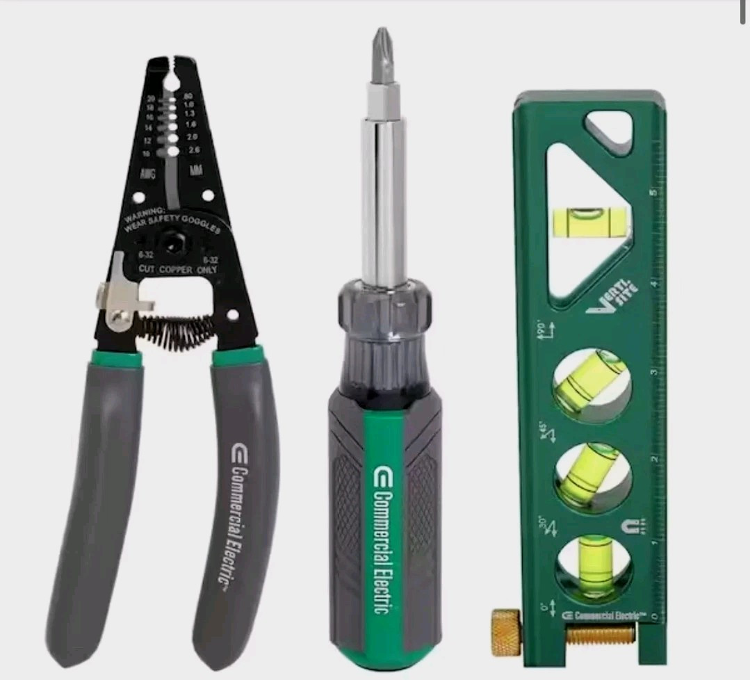 NEW COMMERCIAL ELECTRIC 3 PIECE ELECTRIANS TOOL SET 1008255524