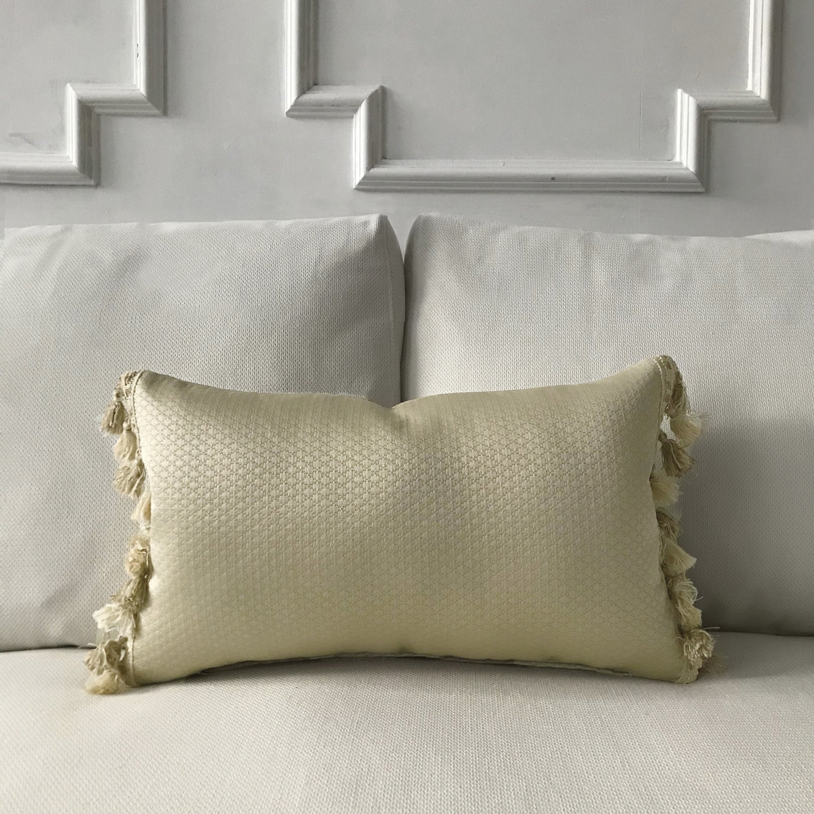 Metallic Taupe Textured Solid Lumbar Pillow Cover 13"x22"