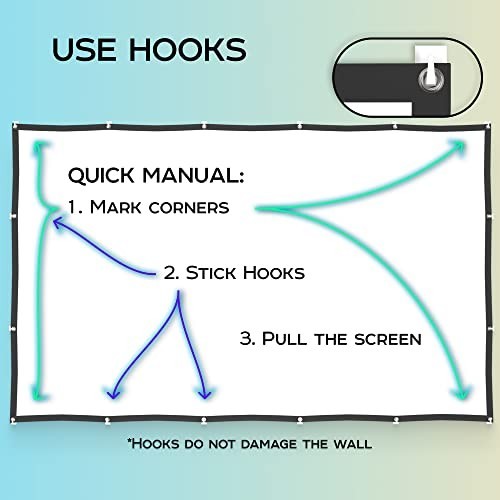 120" Portable Projector Screen - Foldable Indoor/Outdoor Movie Screen, Double-Si