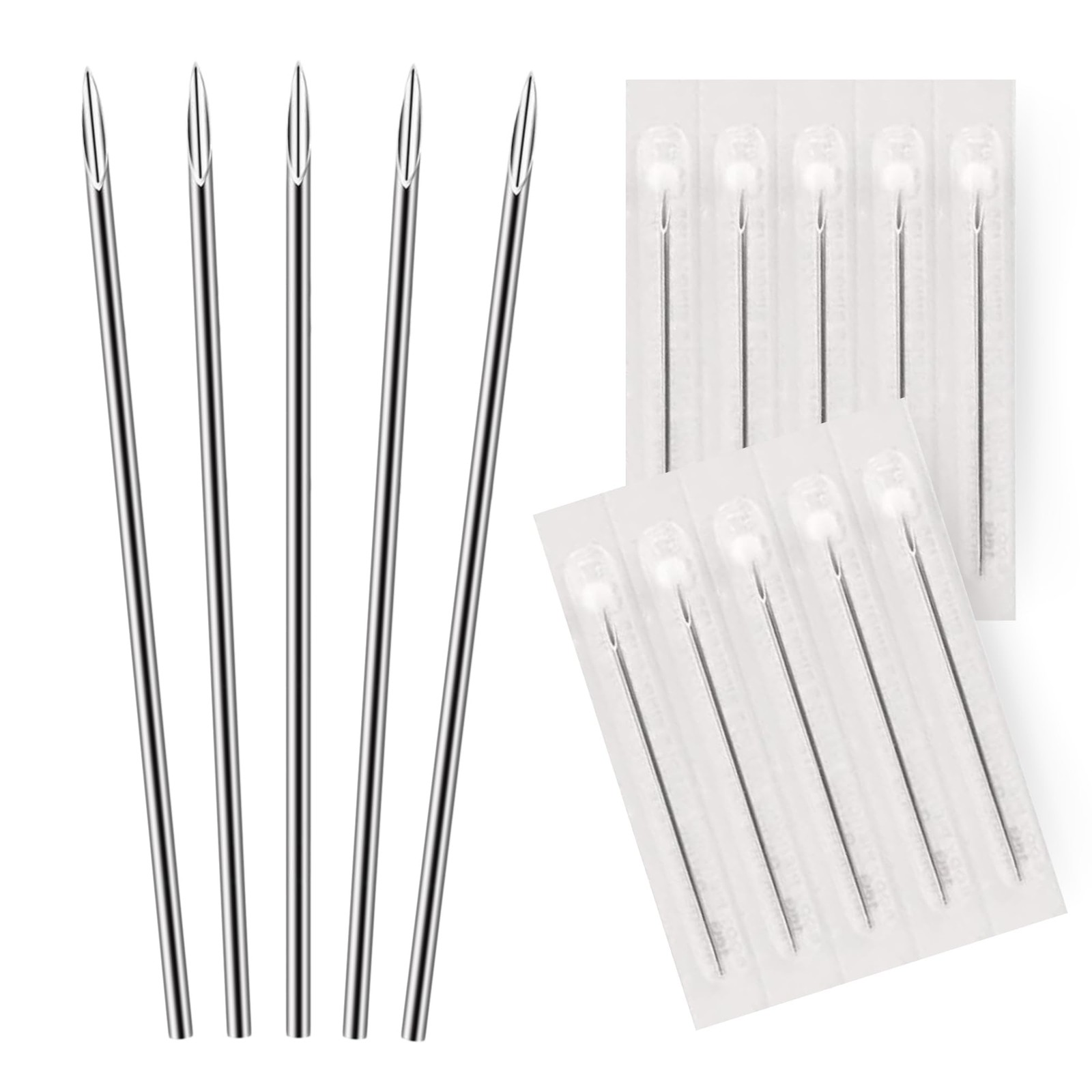 BodyJ4You 10PC 16G Piercing Needles Sterile Disposable Surgical Stainless Steel