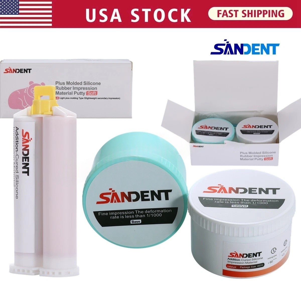Dental Putty Normal Set VPS Dental Impression Material/50ml Cartridge Light Body