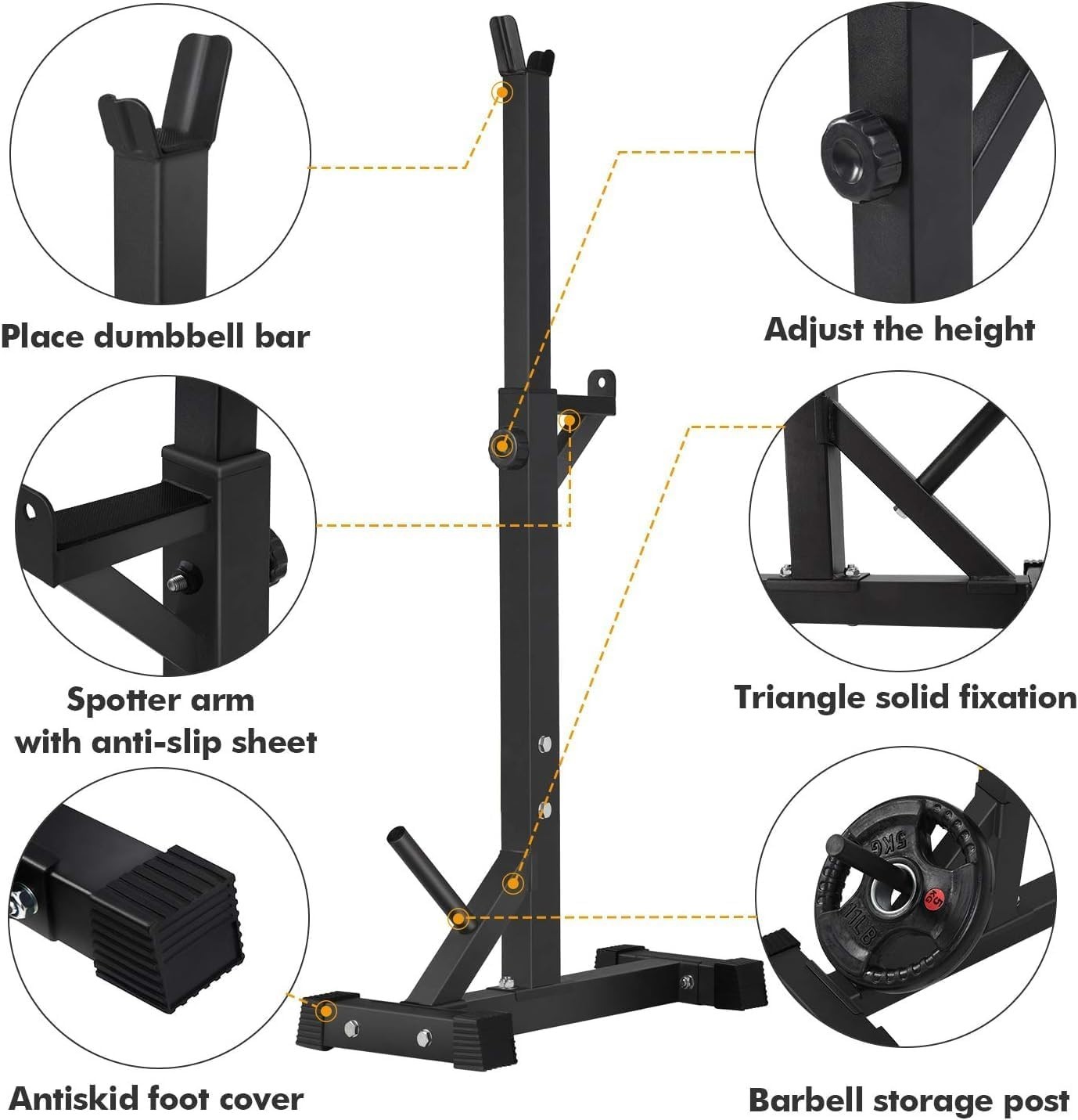 H-Shaped Barbell Rack for Strength Training-