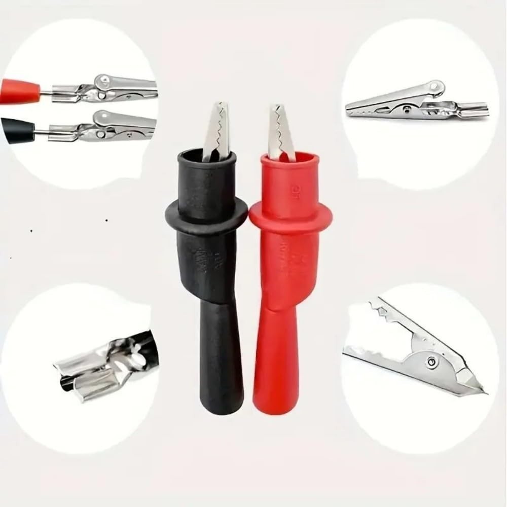 High-Performance 4 Pcs Alligator Clips with Gold-Plated Tips for Multimeters