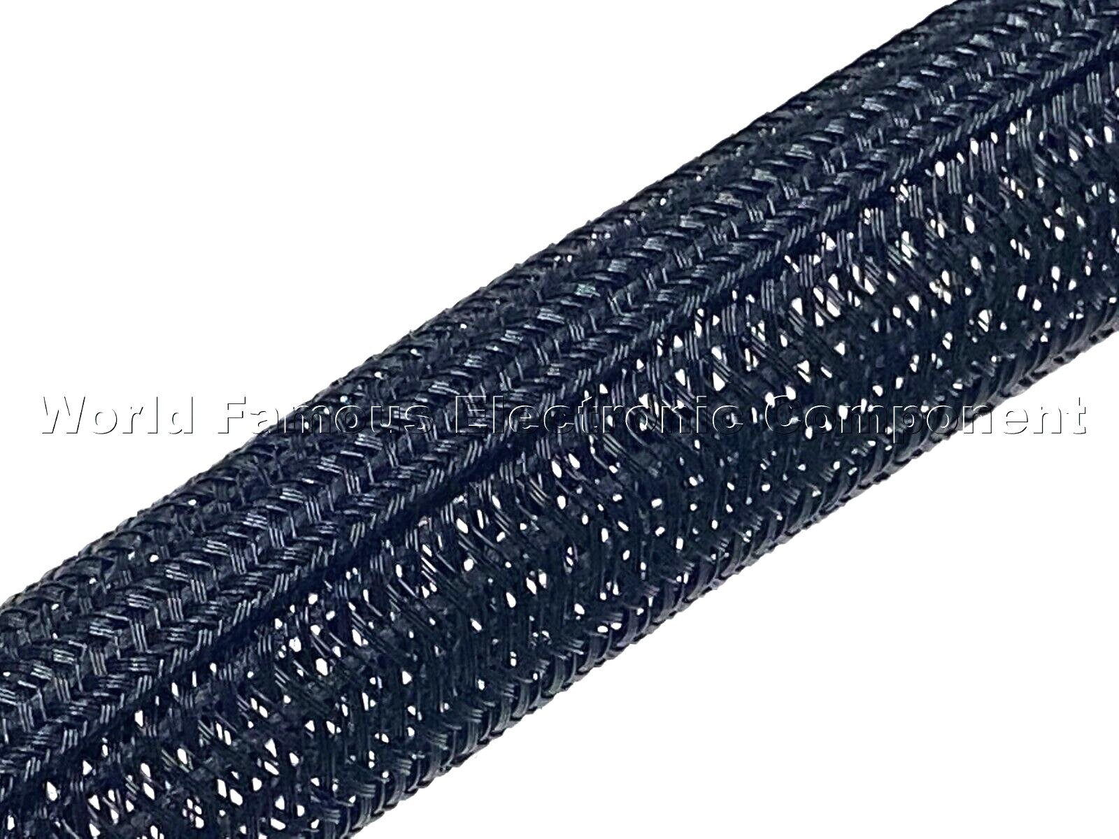 1 1/4" Black Split Braided Cable Sleeving , Split Loom , Wrap -USA