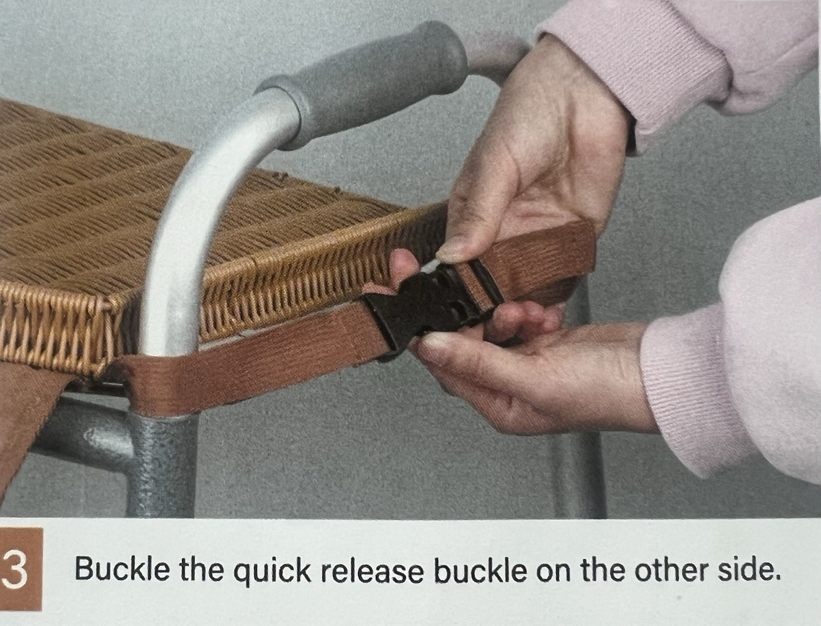 Wicker Mobility Table Tray For Folding Walker Cup Holder 3 Front Section Storage