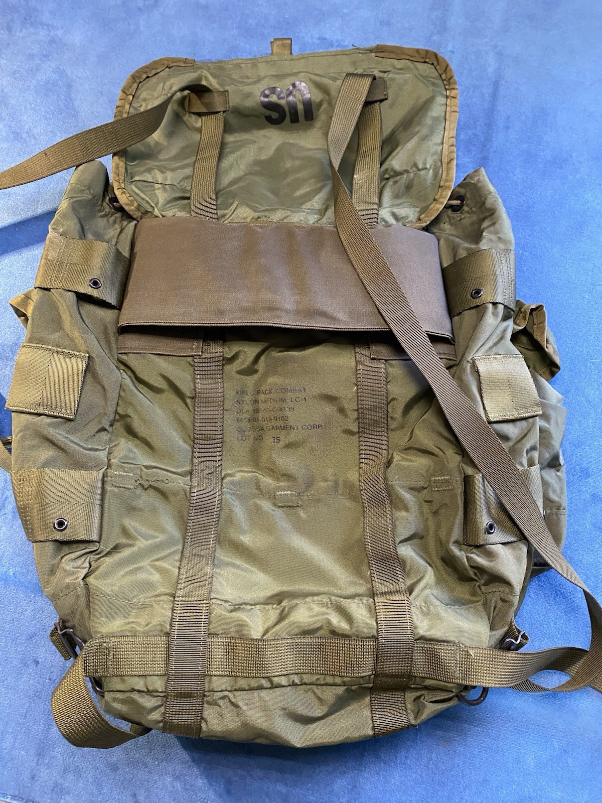 Vtg US Army Field Pack Combat Nylon LC-1 Medium Backpack No Frame