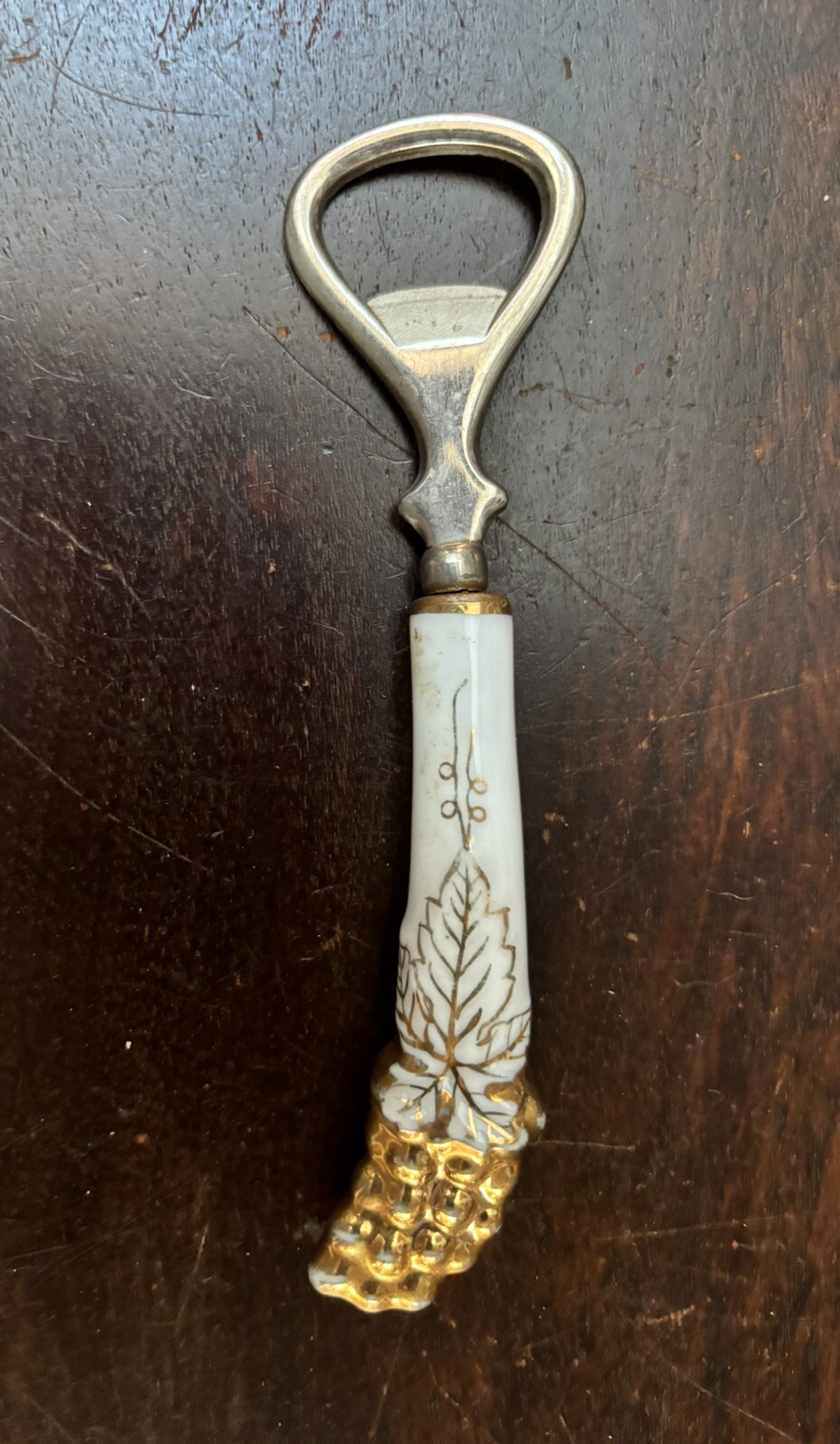 Bottle Opener With Ceramic Grapes Handle