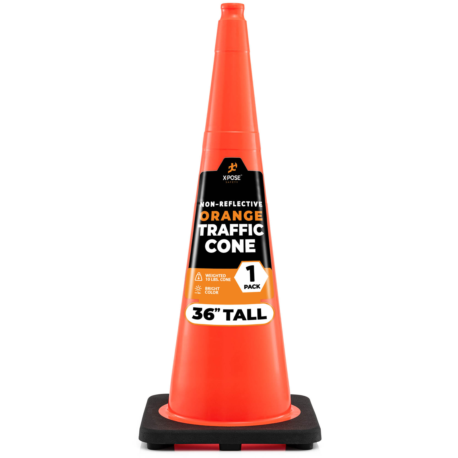 1 of Orange Traffic Cones 36 Inch - Multipurpose PVC Plastic Safety Cone