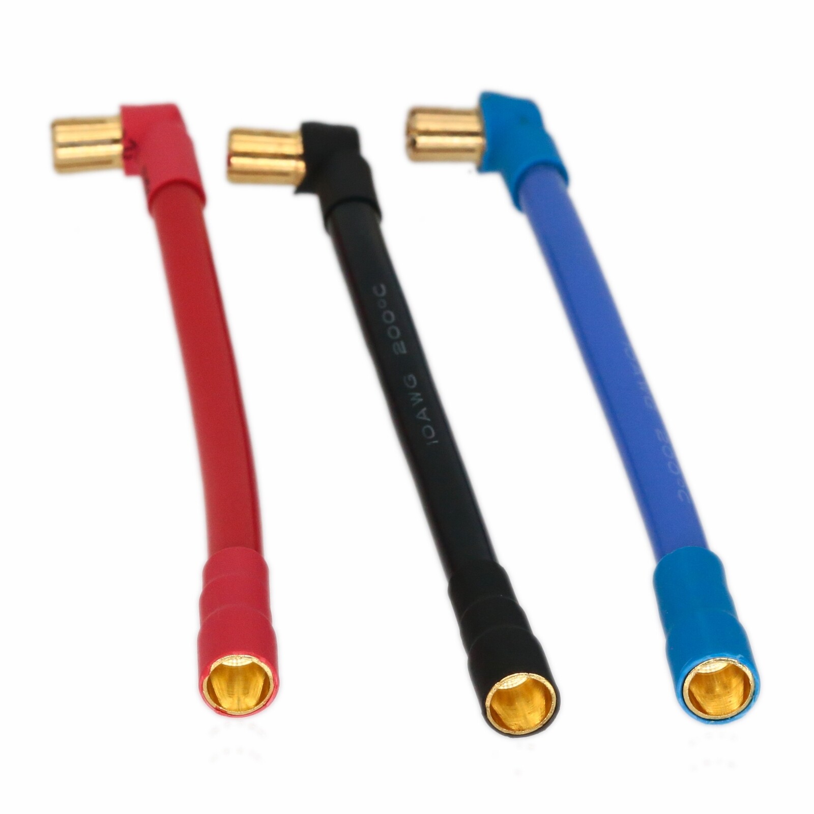 Brushless Motor ESC Elbow Bullet 6.5mm Male to 6mm Female Banana 10AWG 4" wire