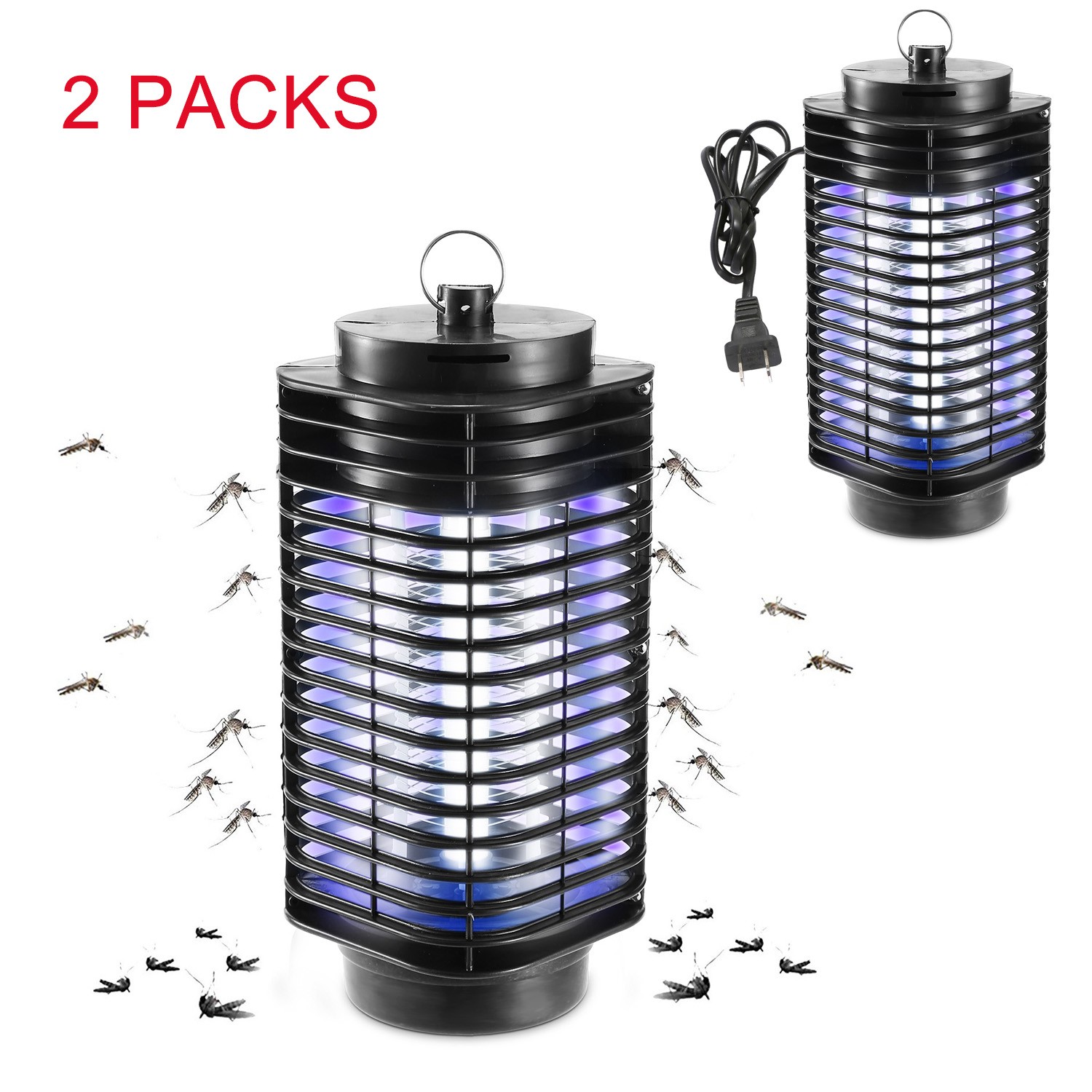 2Packs Electric Mosquito Insect Zapper Fly Bug Trap Pest Control Lamp +LED Light