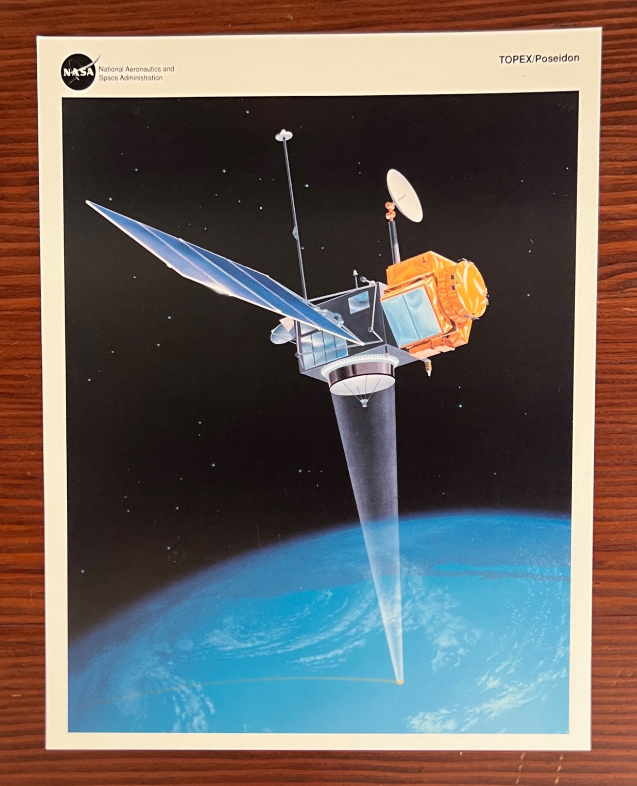 Vintage NASA Hubble Lithograph TOPEX/Poseidon, 8 x 10