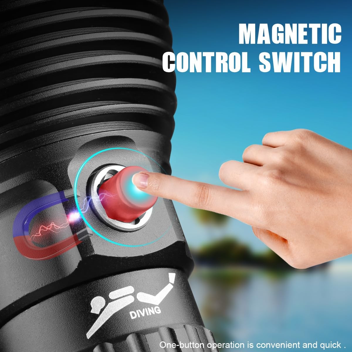 3000LM Waterproof Diving Flashlight IPX8 LED Scuba Light Rechargeable