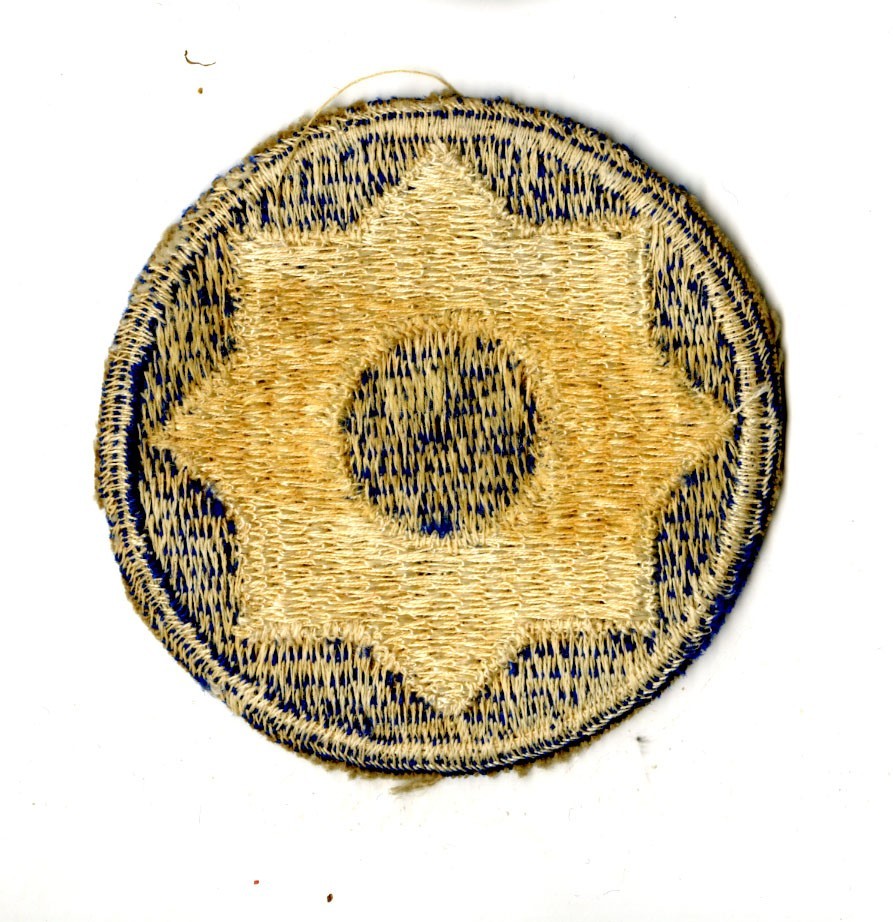 8th Service Command White Back Patch WWII Vintage Southern States