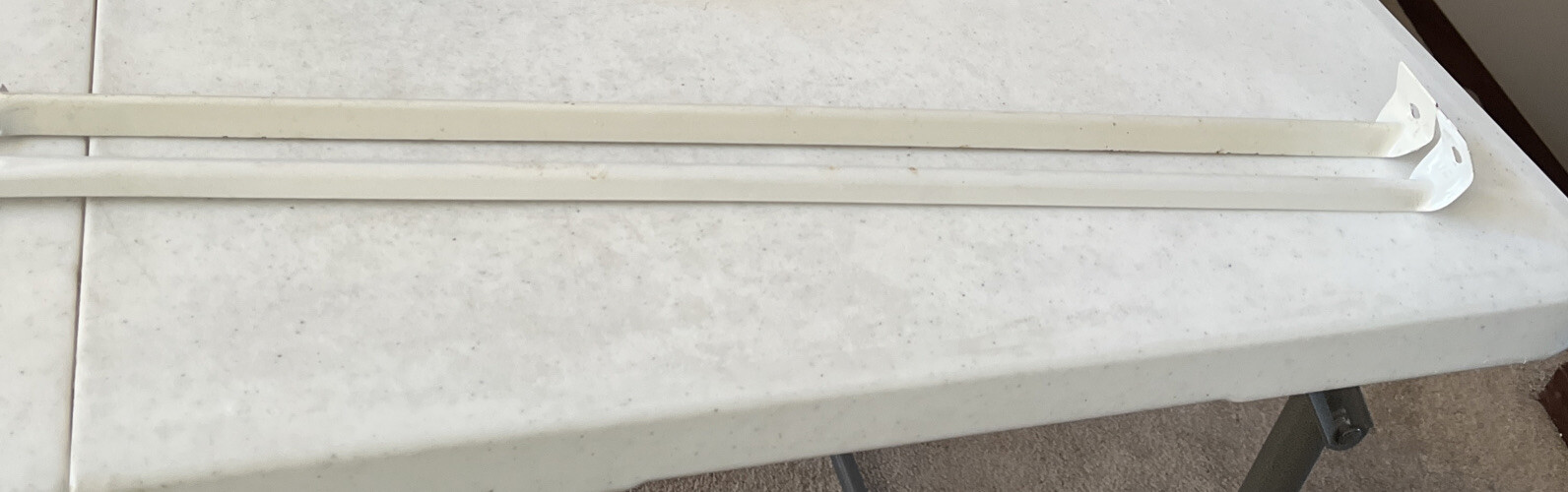 [2 Pack] Shelf Bracket & Rod Support Wall Closet Brackets White 23” Long
