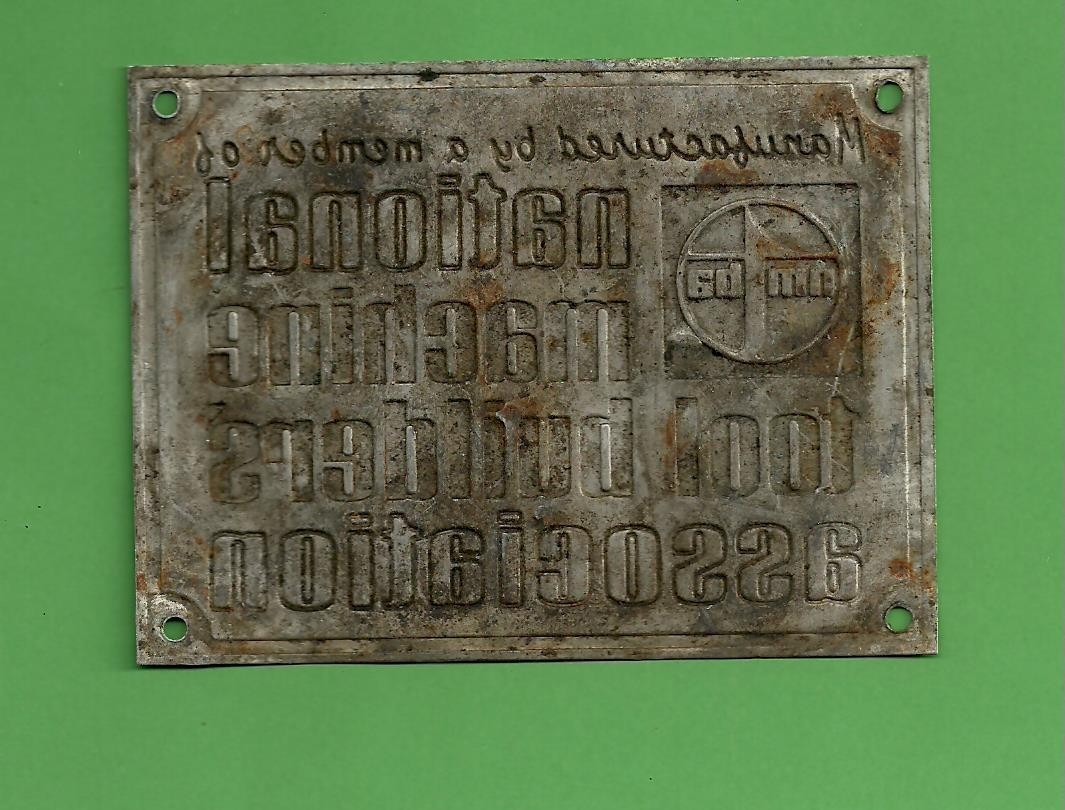 R National Machine Tool Builders Association NMTBA Machine Badge With Penny