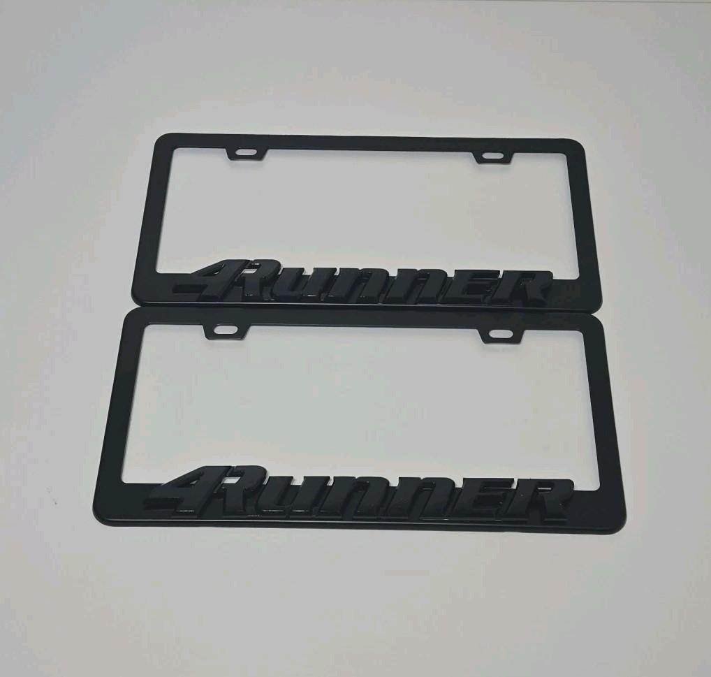 2 pcs Black License Plate Frame for 3D 4Runner Logo