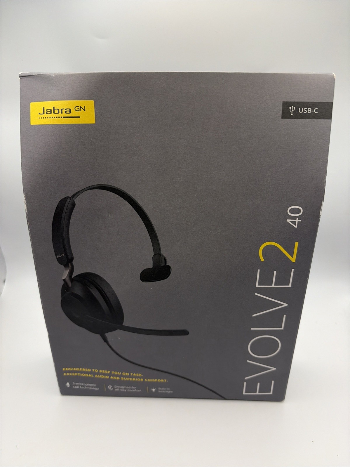 Jabra GN Evolve2 40 UC HSC130 Wired Headphones USB-C Stereo Black Noise Isolate