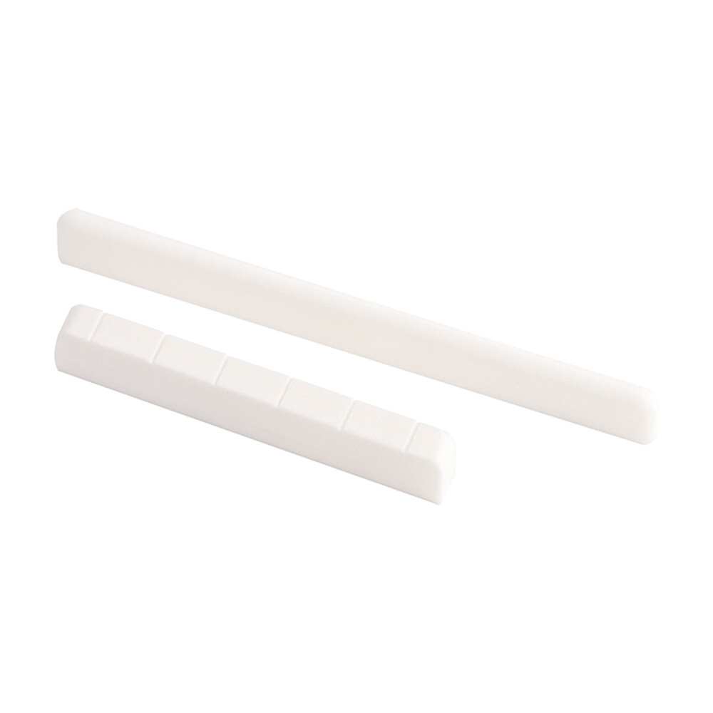 Classical Guitar Nut and Saddle Flat Pre Slotted Bone Nut Saddle 52mm 80mm White