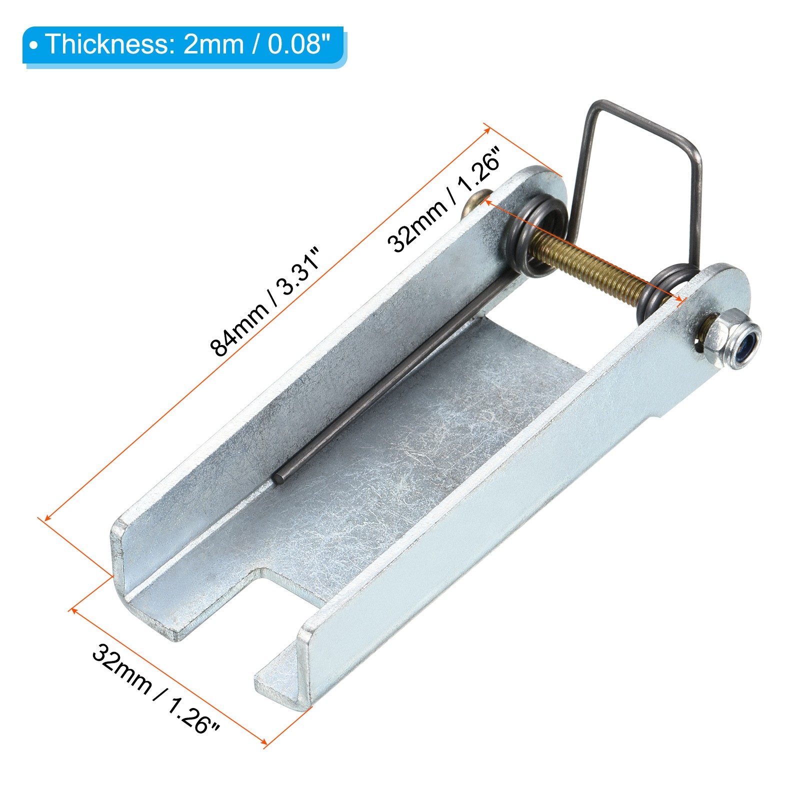 84mm Hook Safety Latch Kit, 2 Pack Metal Towing Hitch Replacement, Silver
