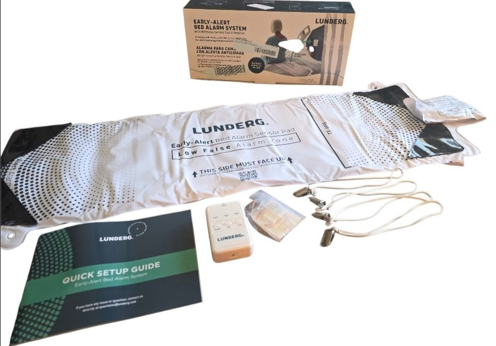 LUNDERG Early Alert Bed Alarm System for Elderly Wireless Sensor Pad & Monitor