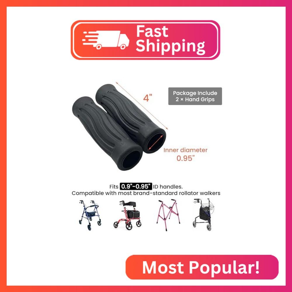 Rollator Hand Grips Replacement for Elderly & Disabled Rolling Walker Handle Cus