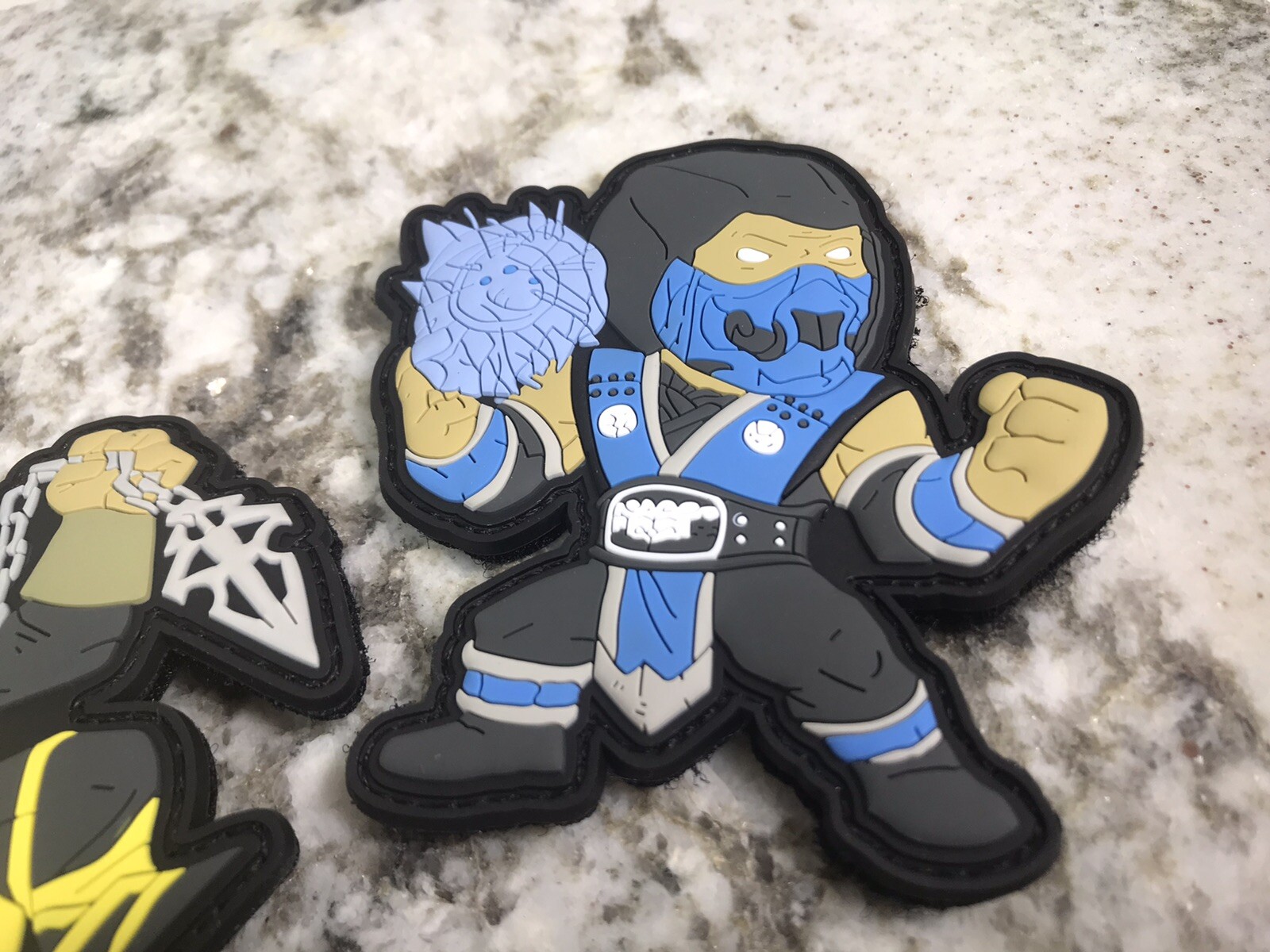 Scorpion & Sub-Zero Mortal Kombat PVC Morale Patch Hook N Loop Tactical Set New