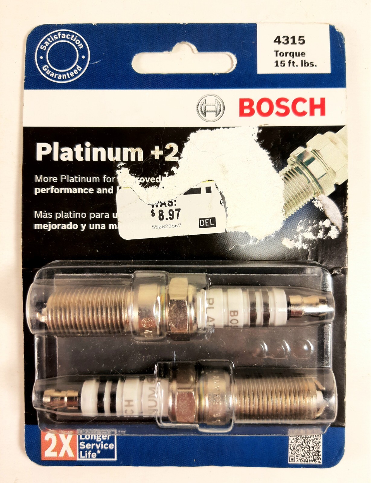 New SET OF 2 BOSCH Platinum+2 Spark Plugs 4315 Made in Germany Factory Sealed