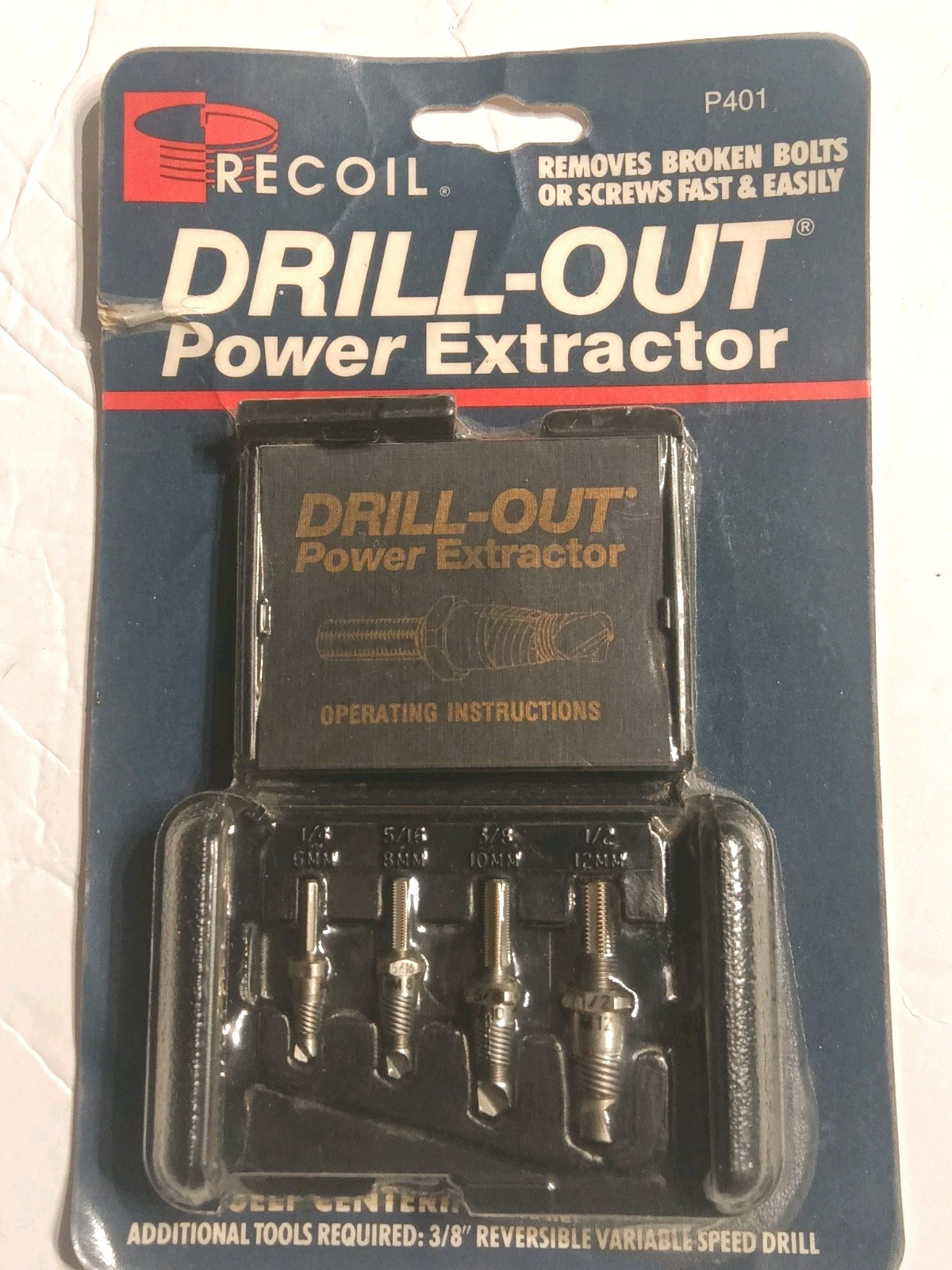 Vintage Recoil Drill-Out Power Extractor Set No. P401 (New In Package/ USA)