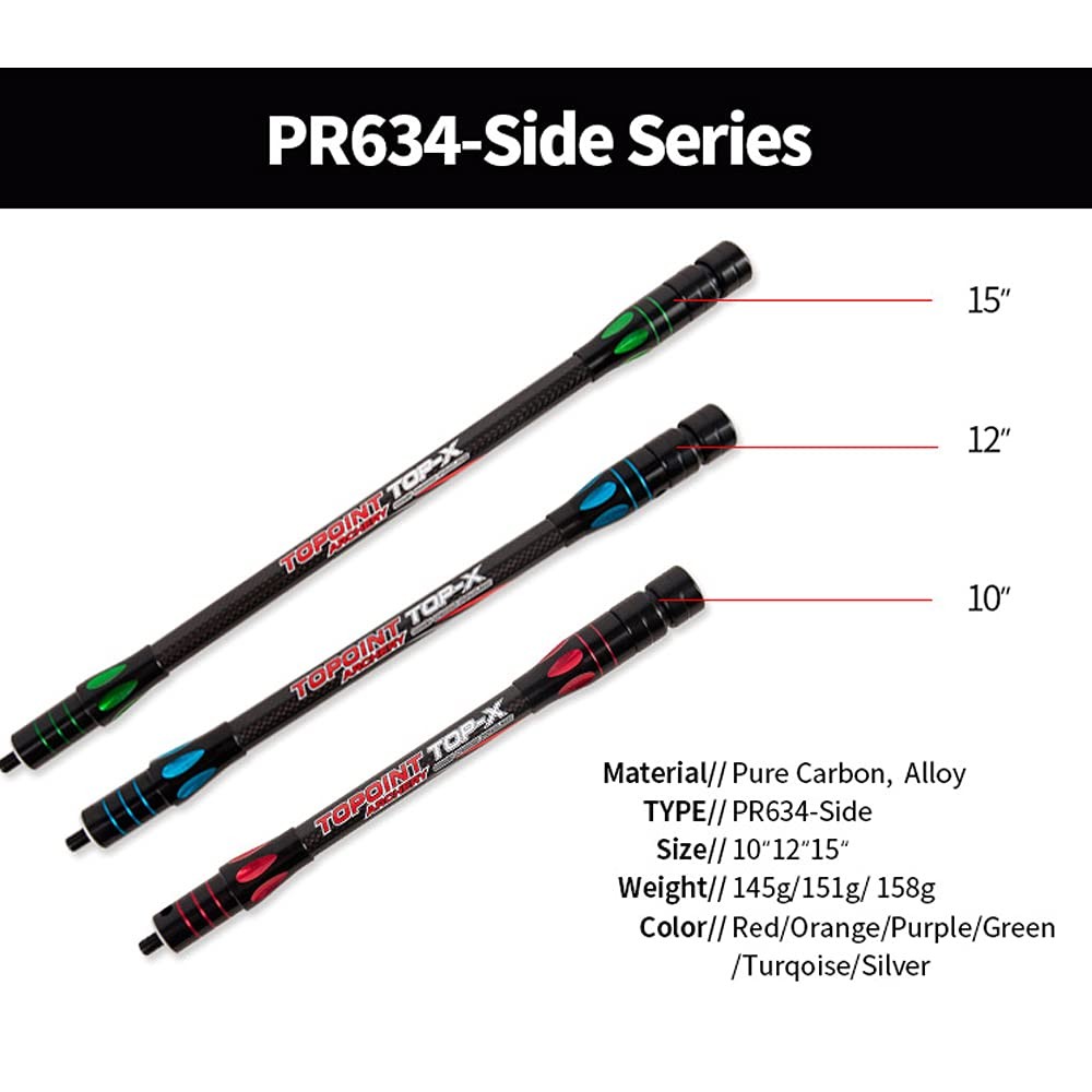HNZMDY 10 Inch 12 Inch 15 Inch Archery Bow Stabilizer Balance Bar Rod Side Ro...