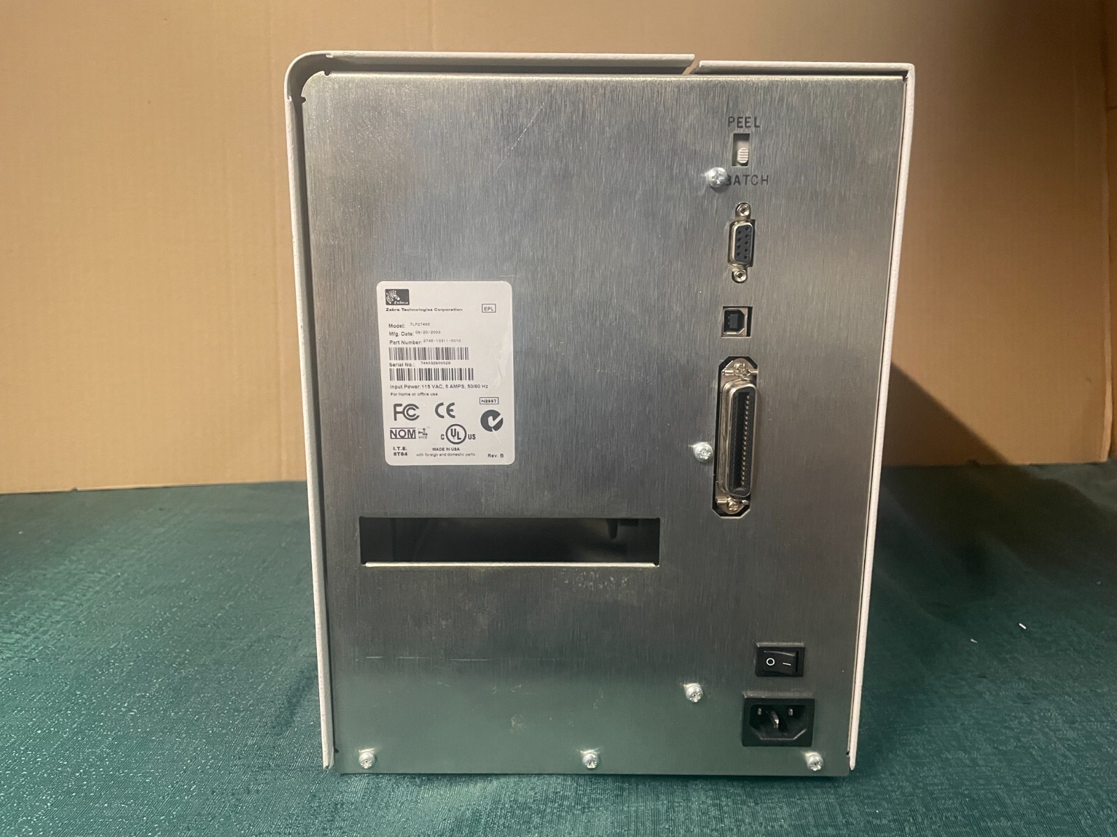 Zebra TLP2746E USB Barcode Label Printer