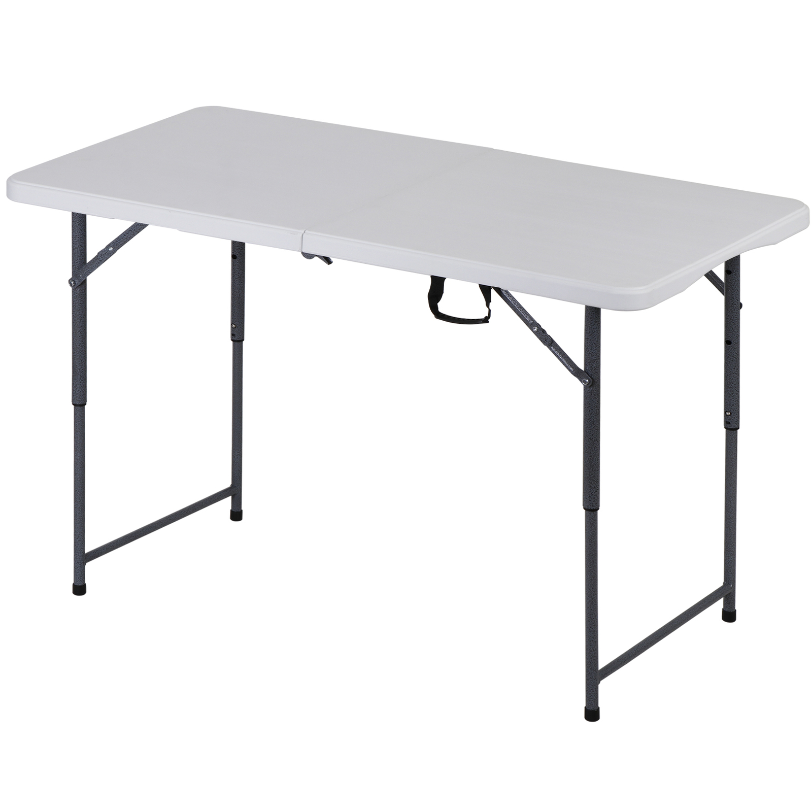 4ft Folding Table Foldable Legs & Adjustable Height Utility Camping Table White