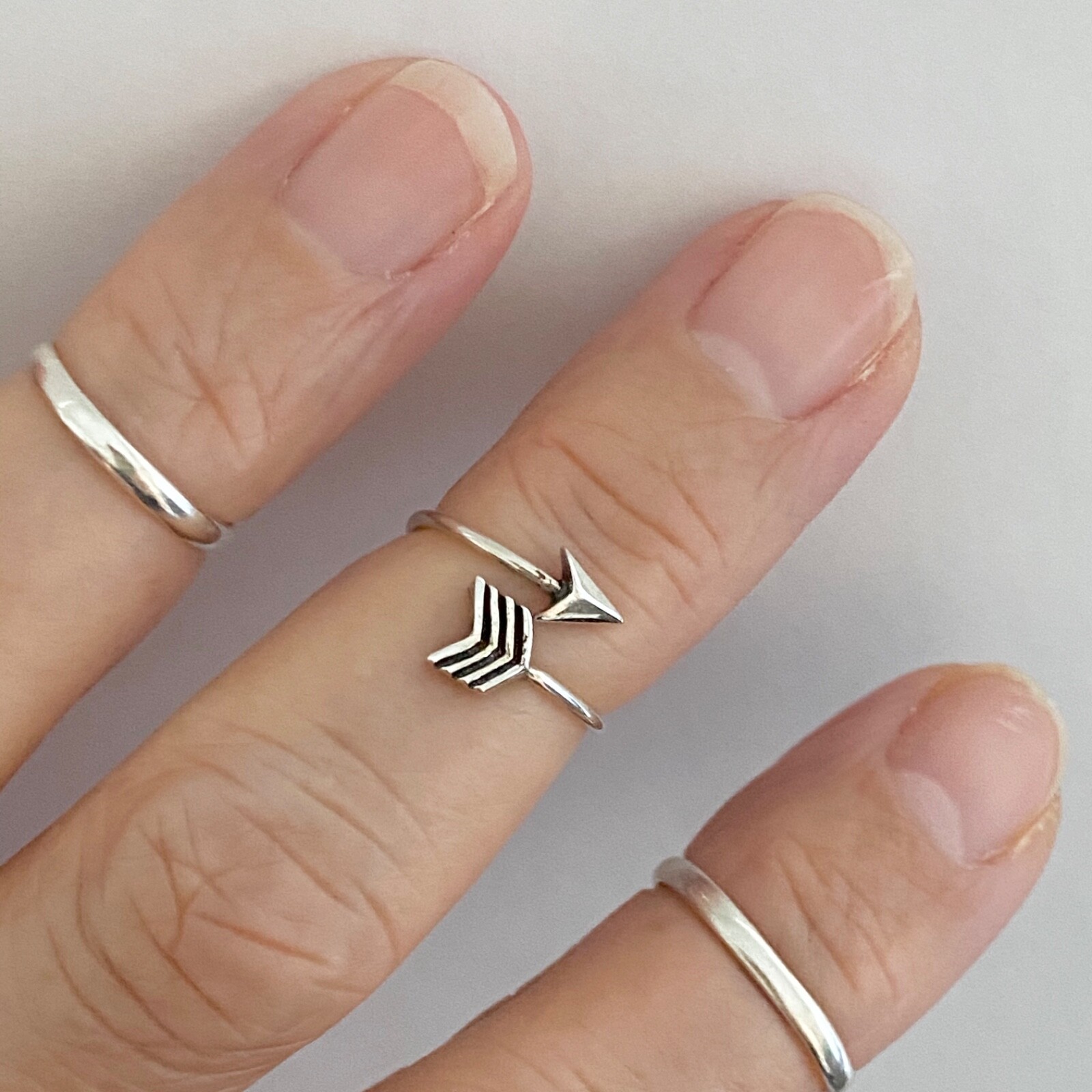 Sterling Silver Thin Bow and Arrow Toe Ring, Silver Ring, Arrow Rings