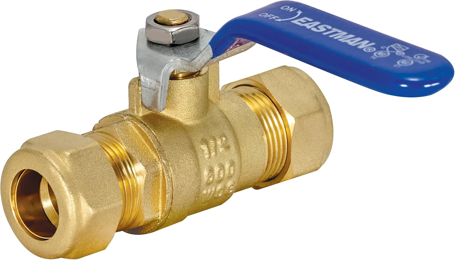 1/2 Inch Compression Heavy Duty Full Port Ball Valve, Brass Plumbing Fitting, 20