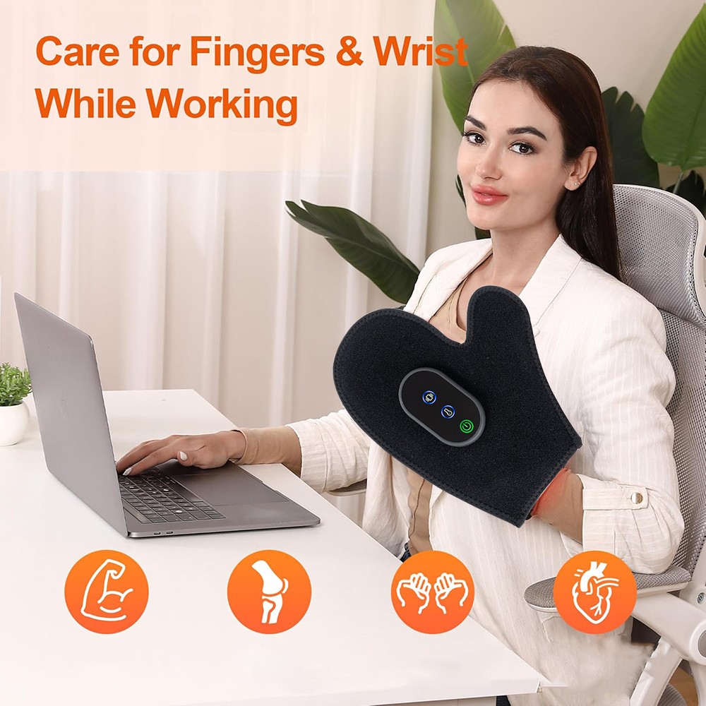 Cordless Hand Massager for Arthritis with Heat Compression Relief Therapy Glove