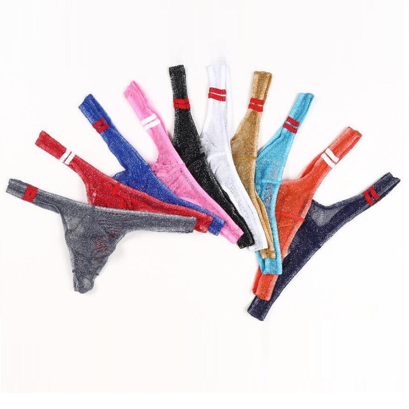 Men's Underwear Gay Thong Transparent Tanga Hombre U Pouch Mankini Panties